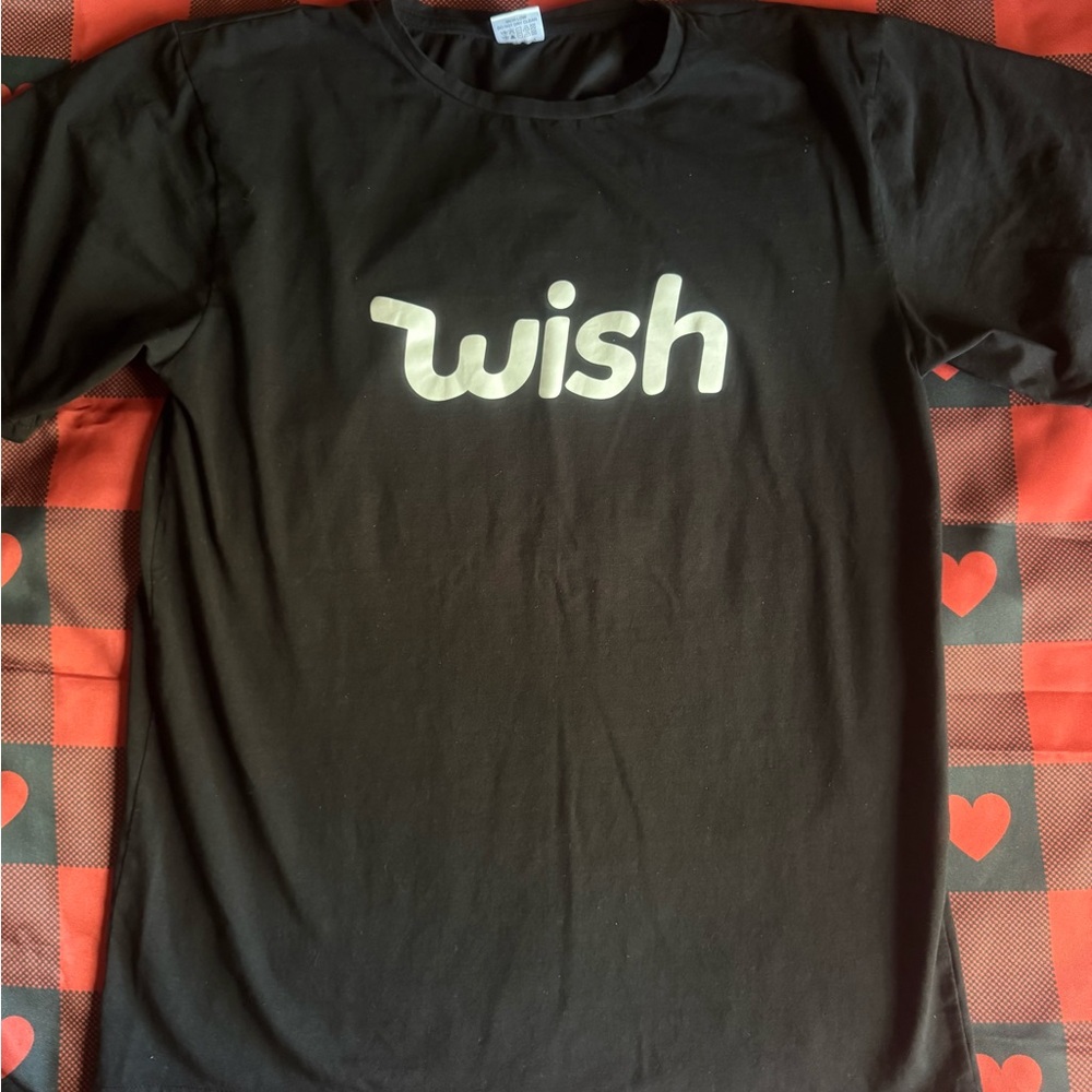 EUC Wish Website Logo Promotion Black T Shirt Size Large